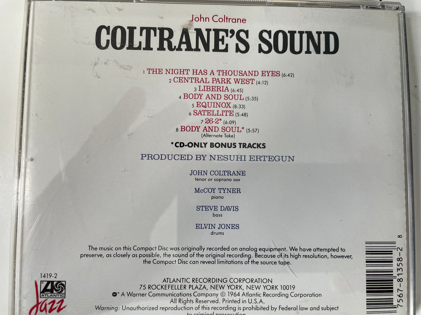 JOHN COLTRANE "COLTRANE'S SOUND"-$6.99 +SHIPPING $5.00