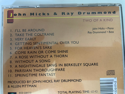 JOHN HICKS & RAY DRUMMOND "TWO OF A KIND"-$7.99