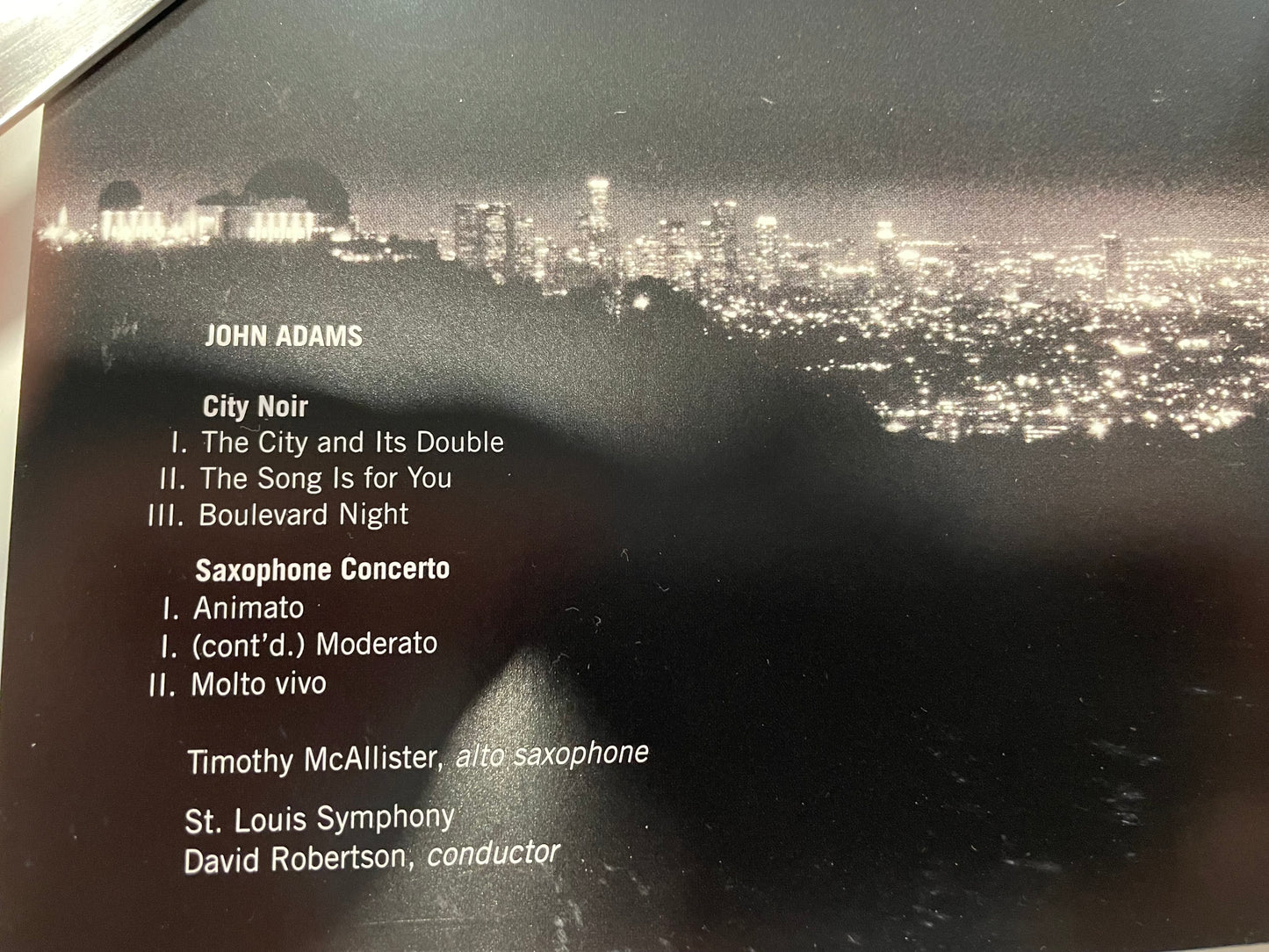 JOHN ADAMS "CITY NOIR/SAZOPHONE CONCERTO"-$8.99 +SHIPPING $5.00