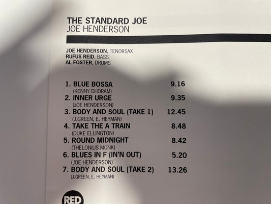 JOE HENDERSON "THE STANDARD JOE"-$8.99+SHIPPING $5.00