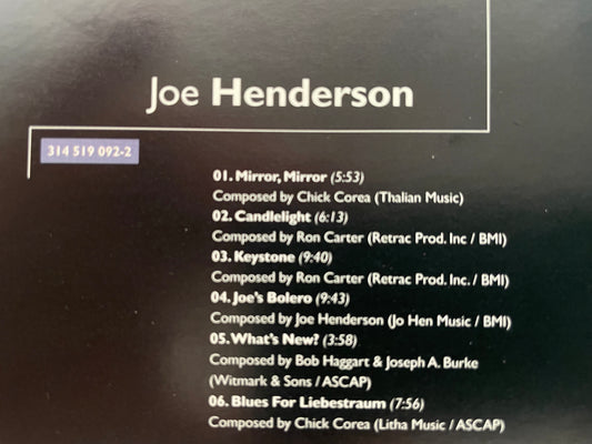 JOE HENDERSON "MIRROR MIRROR"-$10.99 +SHIPPING $5.00