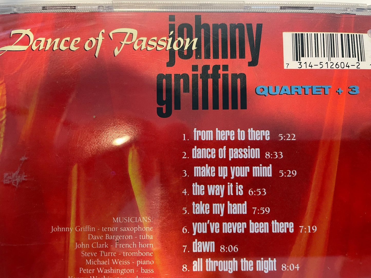 JOHNNY GRIFFIN "DANCES OF PASSION"-$3.99 =SHIPPING $5.00