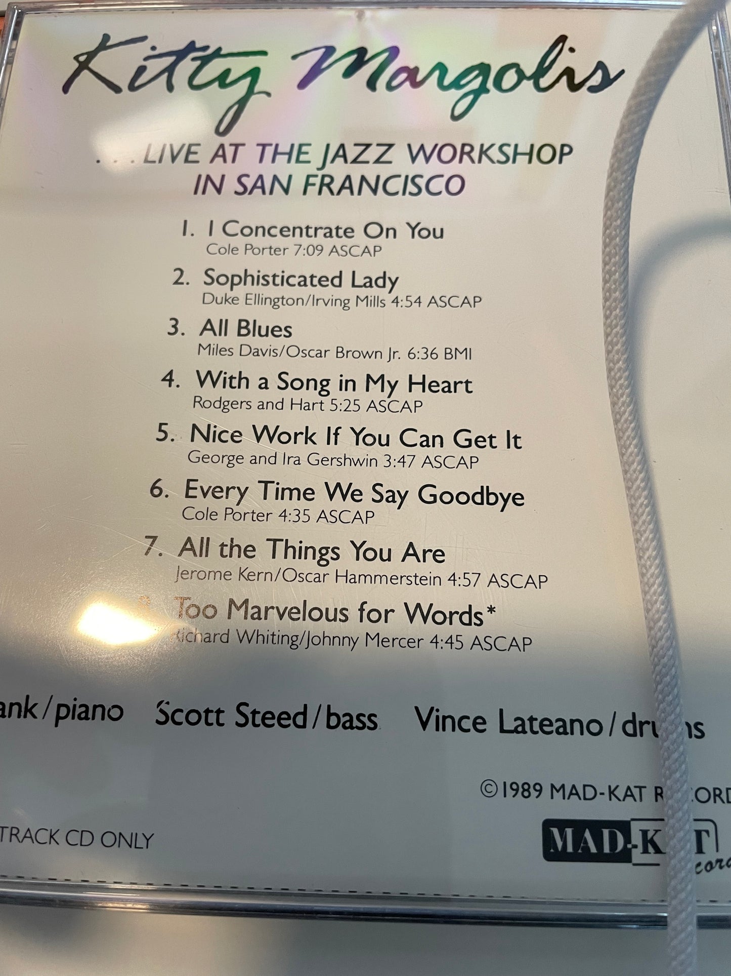 KITTY MARGOLIS "LIVE AT THE MAZZ WORKSHOP IN SAN FRANCISCO-$6.99 +SHIPPING $5.00