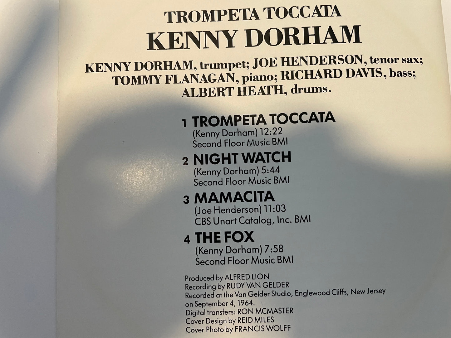 KENNY DORHAM "TROMPETA TOCCATA"-$6.99 +SHIPPING $5.00