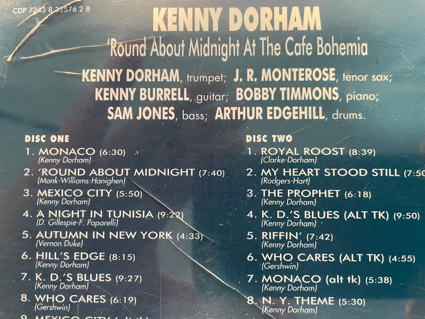 KENNY DORMAN "ROUND MIDNIGHT AT THE CAFE BOHEMIA-2DISC-$19.99 +SHIPPING $5.00