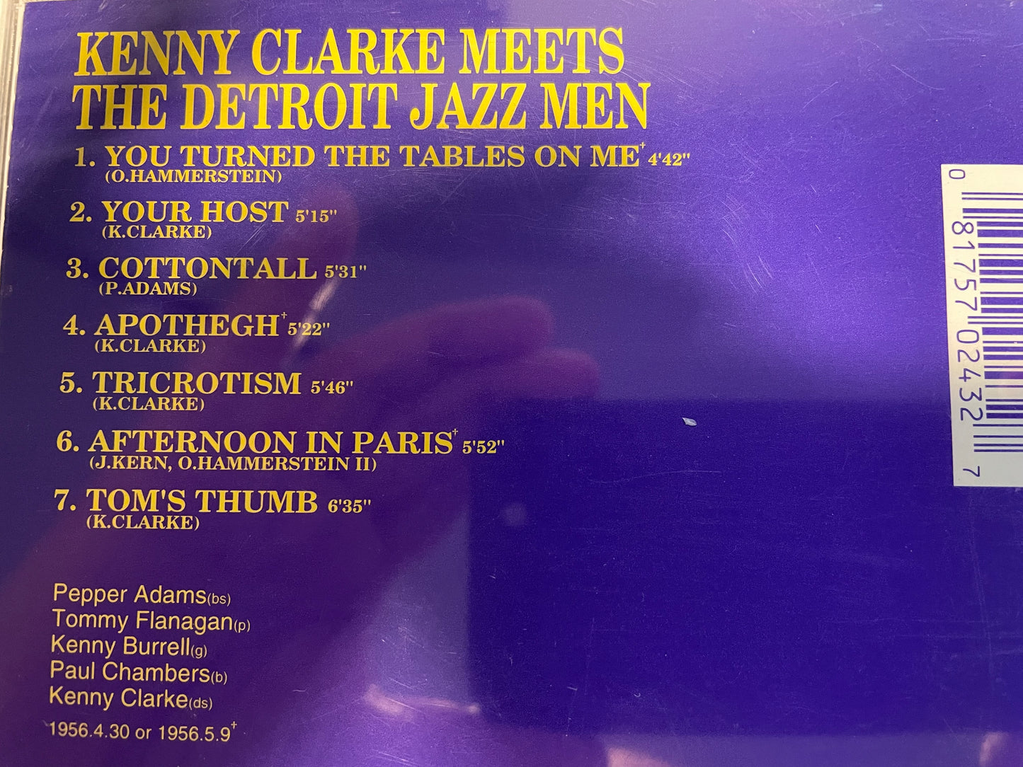 "KENNY CLARKE MEETS THE DETROIT JAZZ MEN" -$7.99 +SHIPPING $5.00