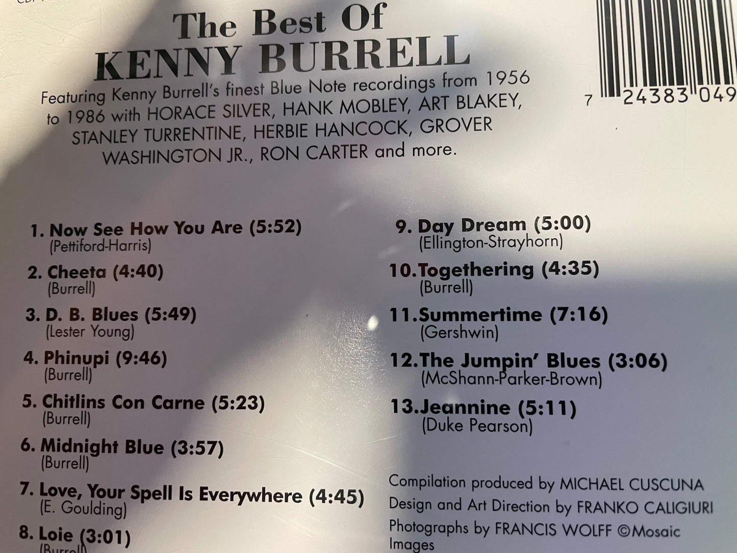 "THE BEST OF KENNY BURRELL"-$7.99 +SHIPPING $5.00