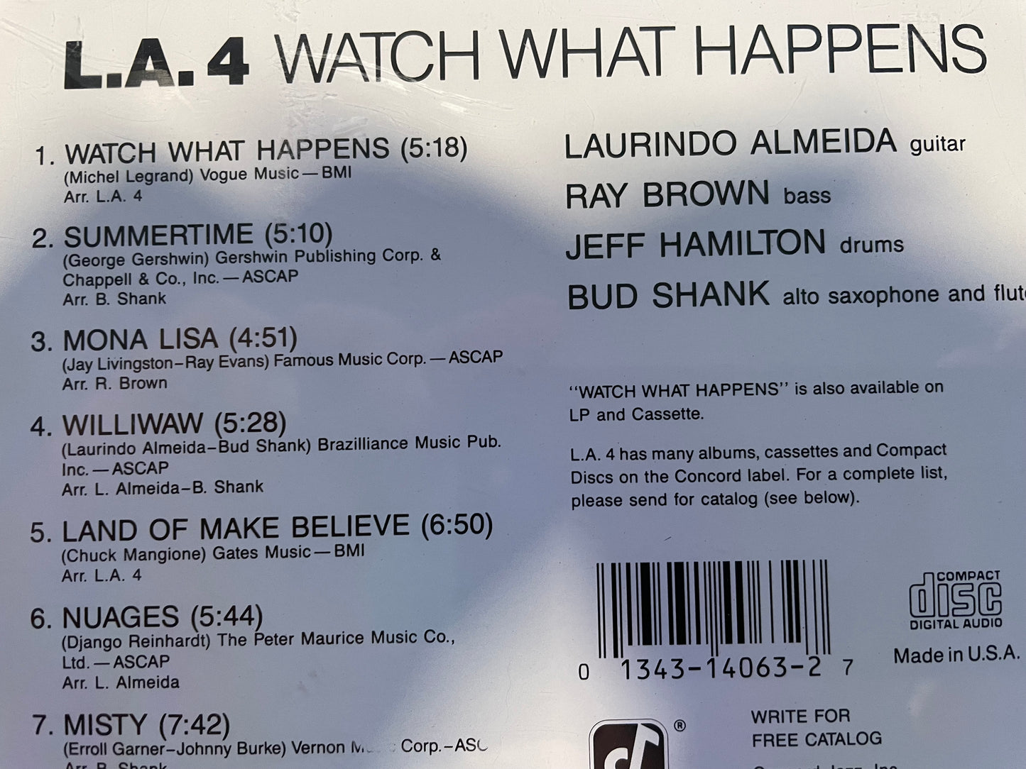 L.A.4 "WATCH WHAT HAPPENS"-$7.99 +SHIPPING $5.00