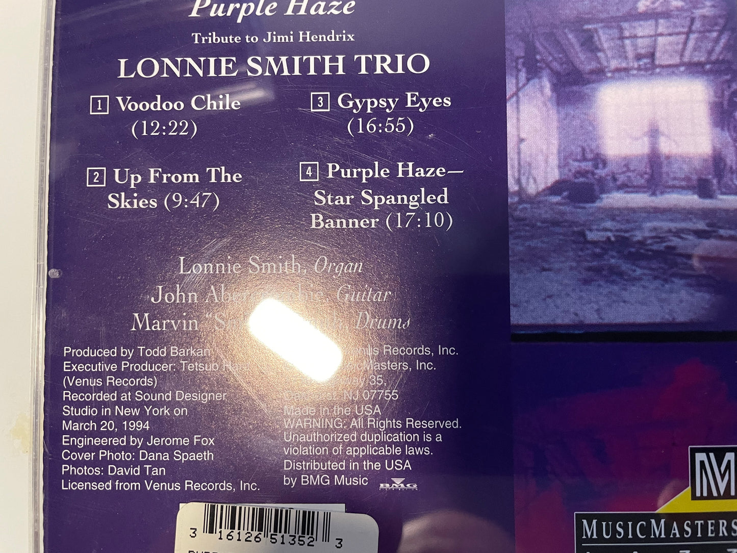 LONNIE SMITH TRIO "PURPLE HAZE"-A TRIBUTE TO JIMI HENDRIX $8.99 +SHIPPING $5.00