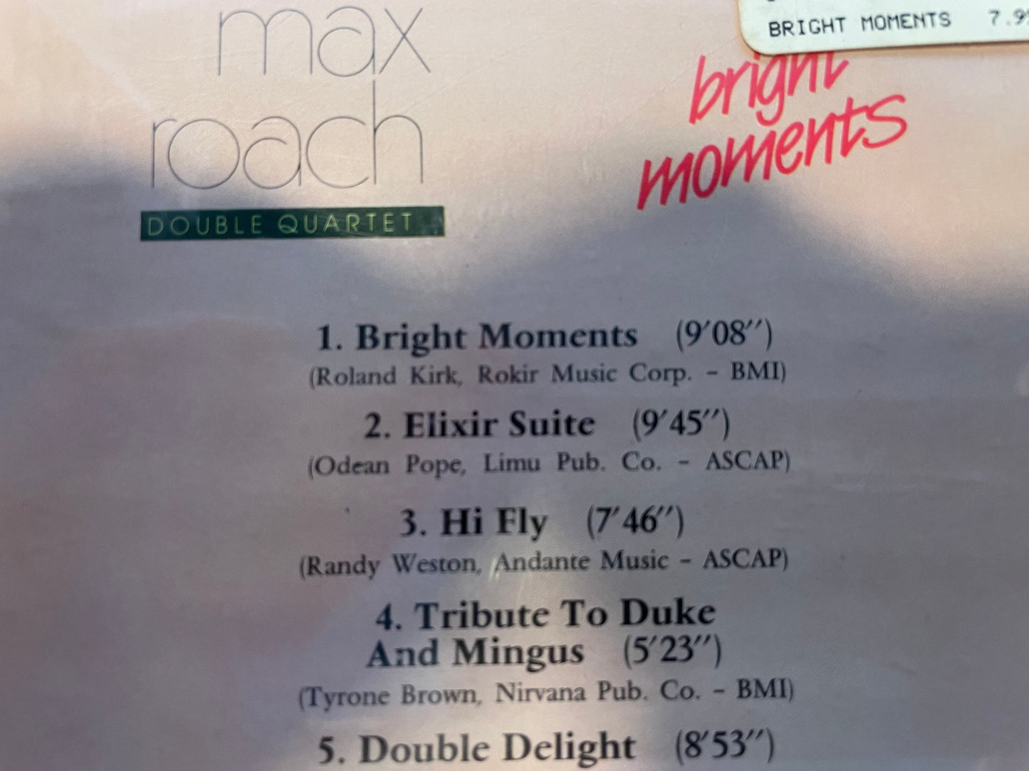 MAX ROACH "BRIGHT MOMENTS"-$6.99+SHIPPING $5.00