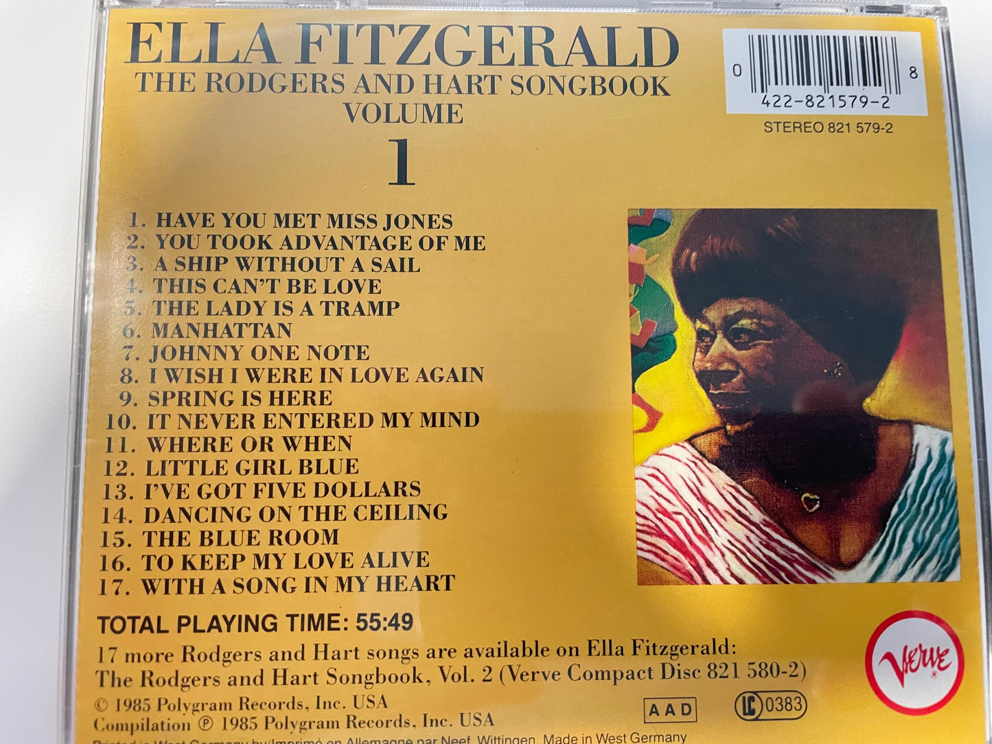 ELLA FITZGERALD "THE ROGERS AND HART SONGBOOK VOL. 1-$4.99 +SHIPPING $5.00