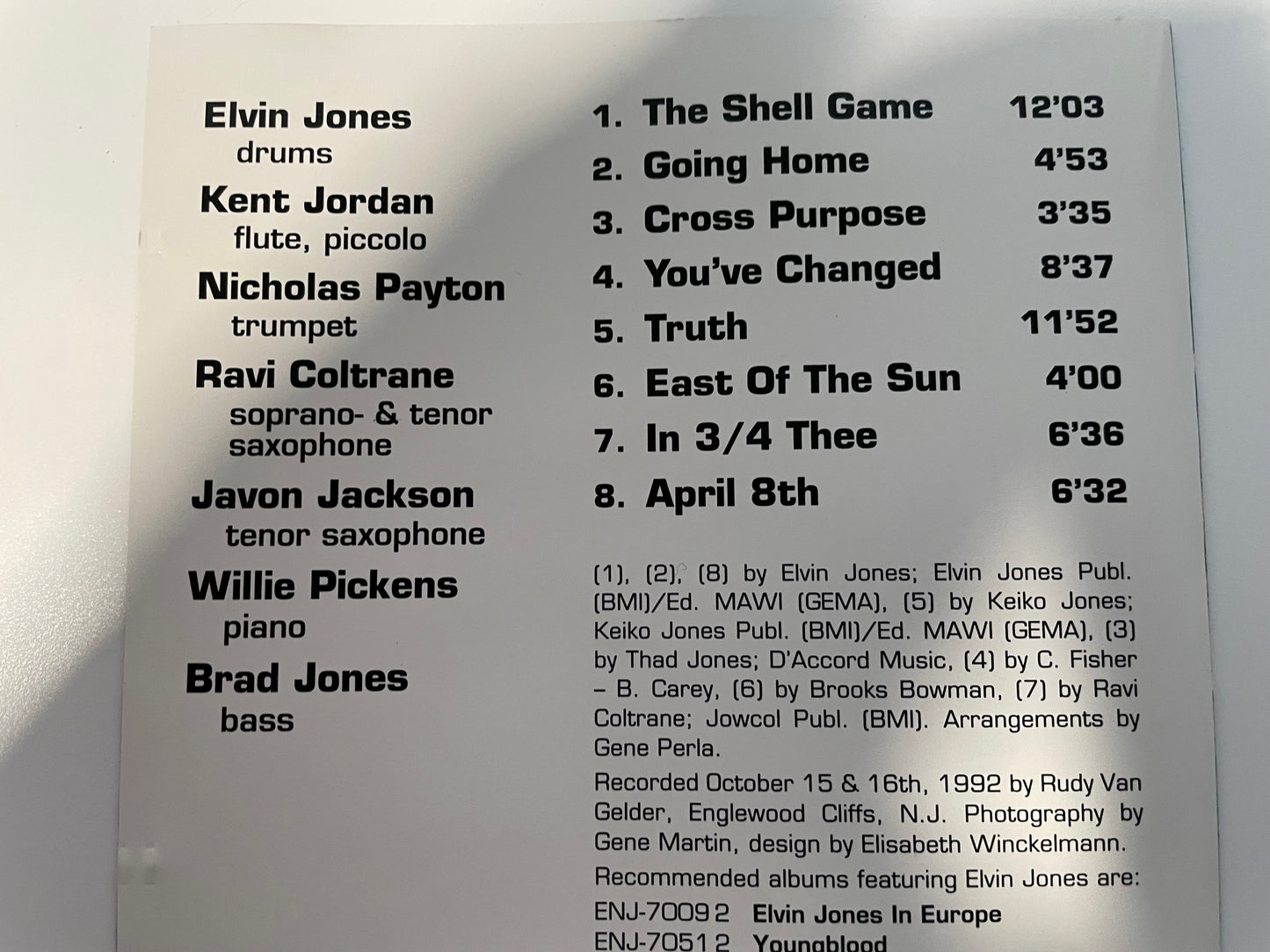 ELVIN JONES "GOING HOME"-$11.99 +SHIPPING $5.00