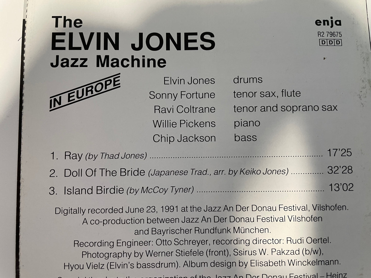 ELVIN JONES "IN EUROPE"-$4.99 +SHIPPING $5.00