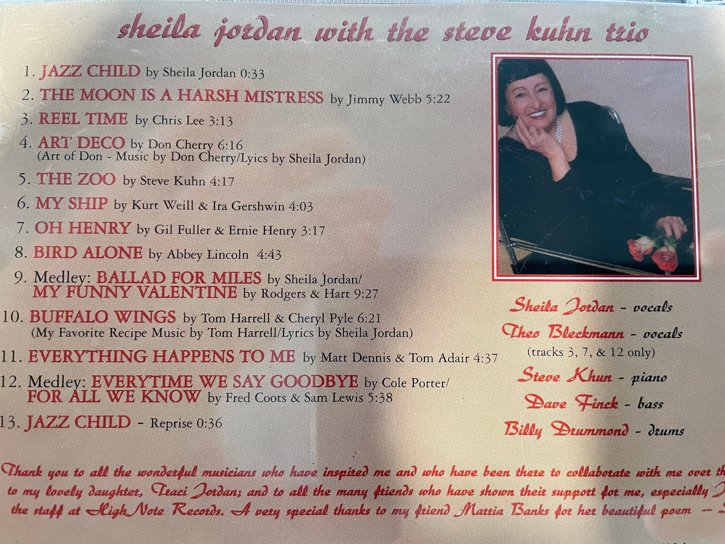 SHEILA JORDAN "JAZZ CHILD"-$4.99 +SHIPPING $5.00