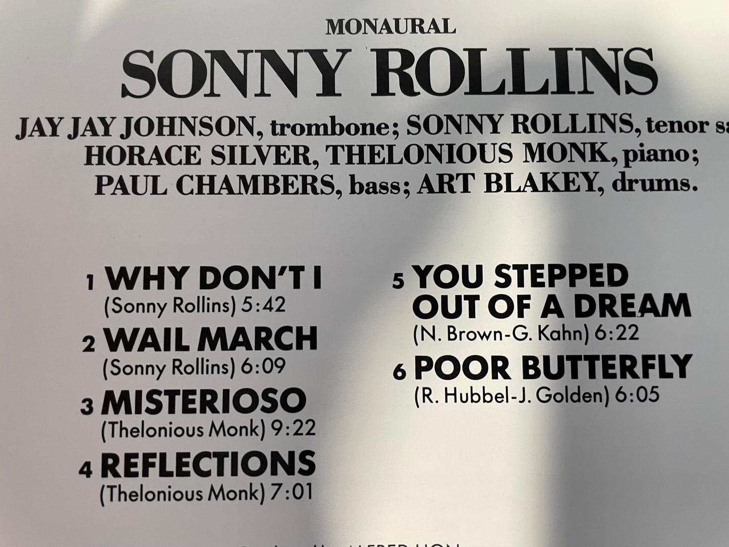 "SUNNY ROLINS VOLUME TWO" $4.99 +SHIPPING $5.00