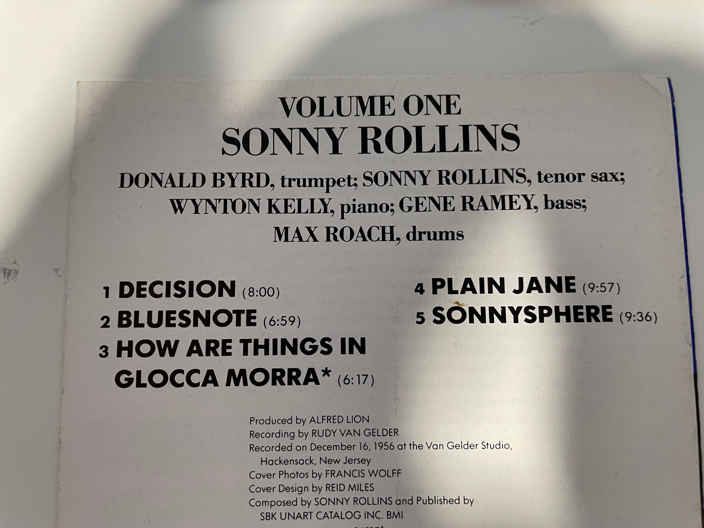 SONNY ROLLINS VOLUME 1-$5.99 = SHIPPING $5.00