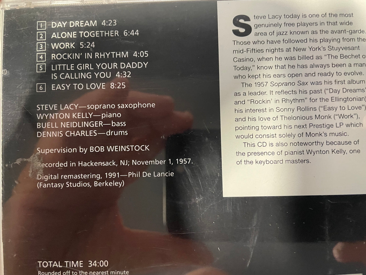 STEVE LACY "SOPRANO SAX"-$8.99 +SHIPPING $5.00