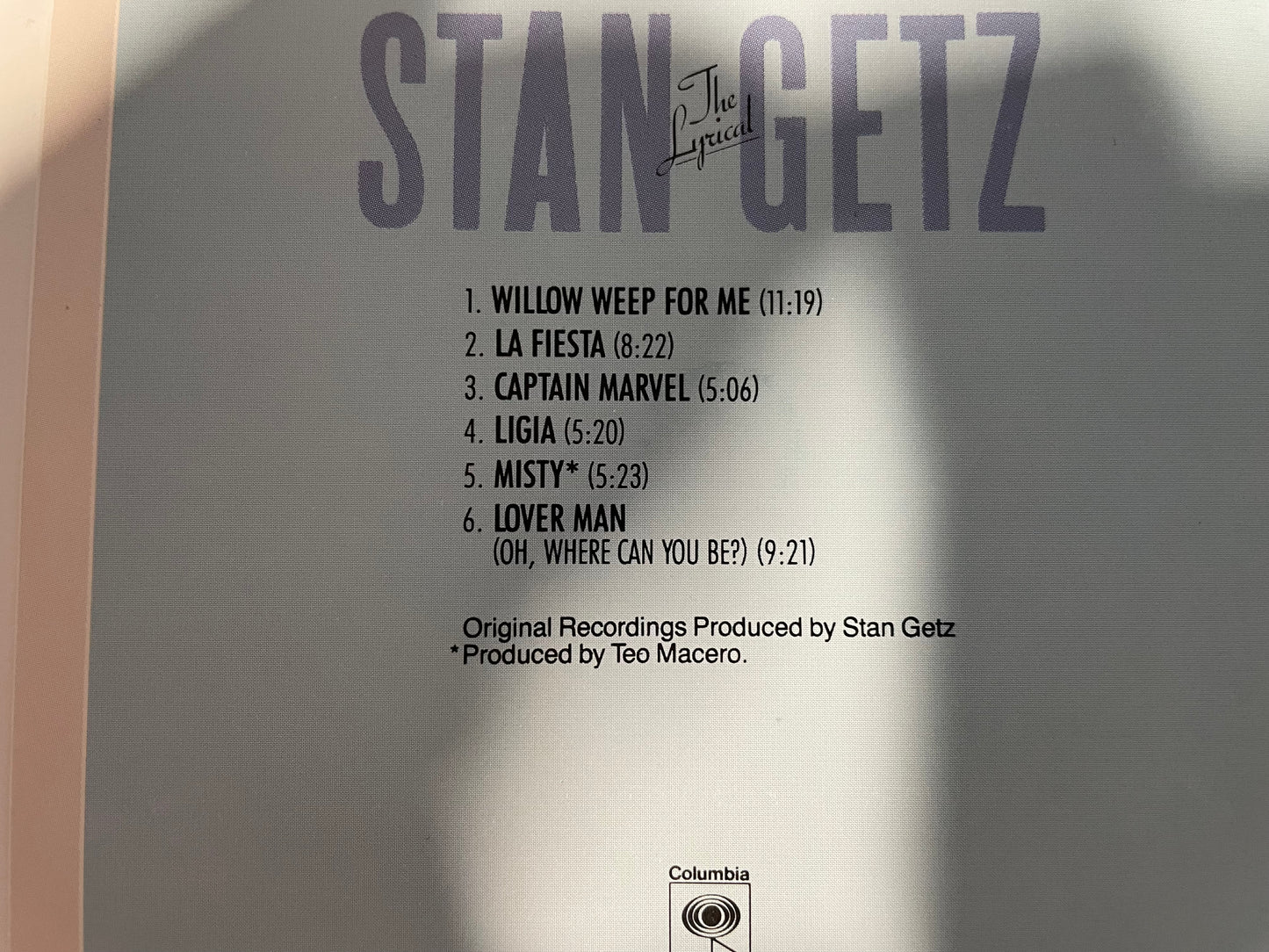 STAN GETZ "THE LYRICAL STAN GETZ-$3.99 +SHIPPING $5.00