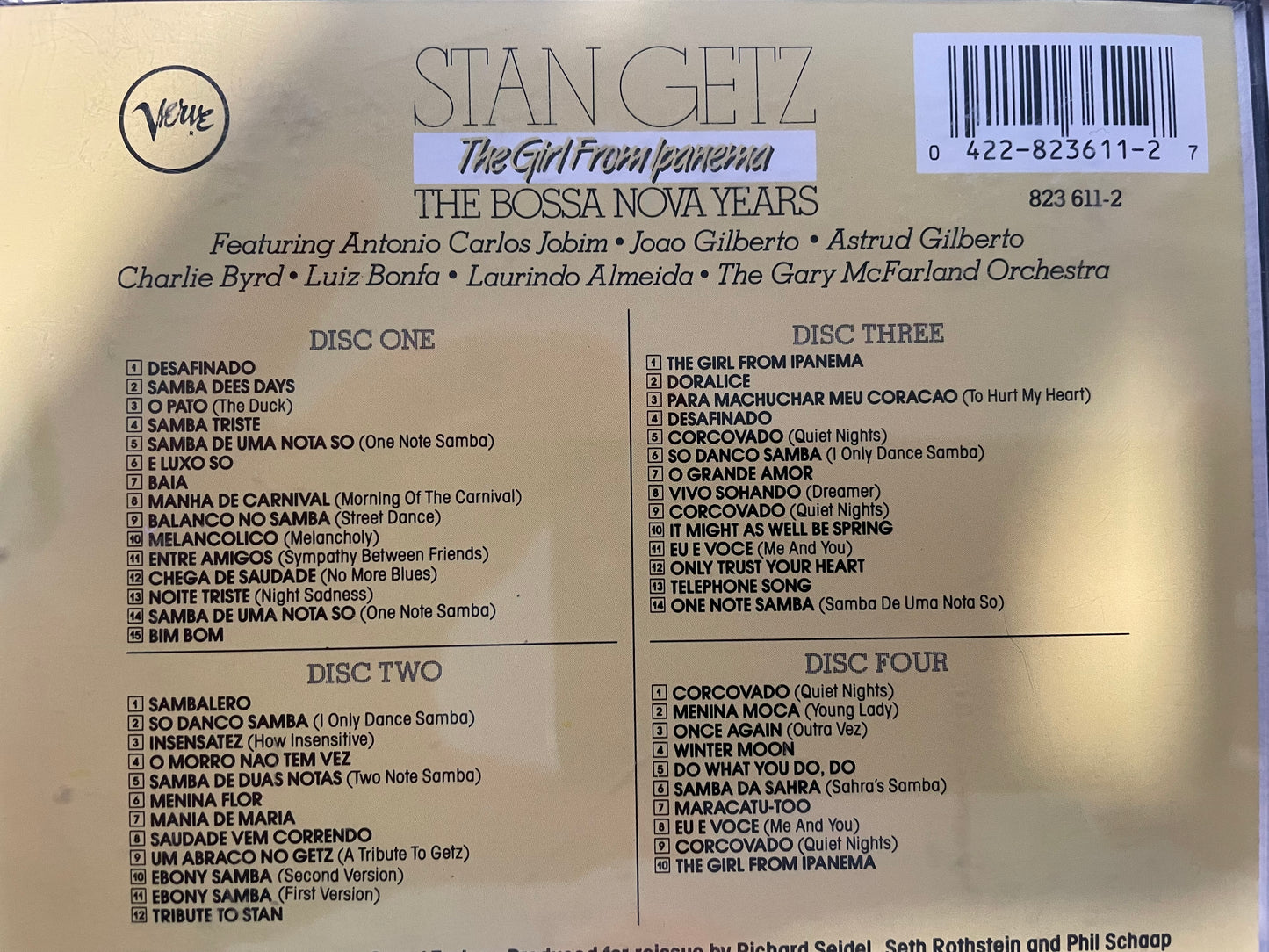 STAN GETZ "THE GIRL FROM IPANEMA -THE BOSSA NOVA YEARS"-2CD's-$10.99 +SHIPPING $5.00