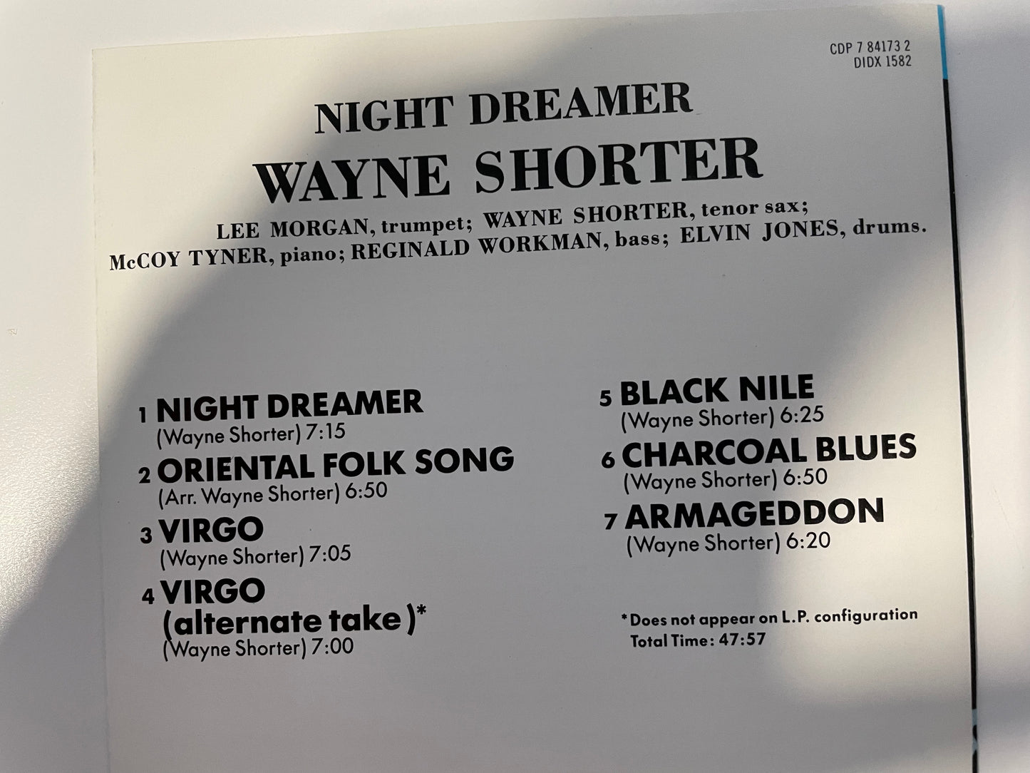 WAYNE SHORTER "NIGHT DREAMER"-$12.99 +SHIPPING $5.00