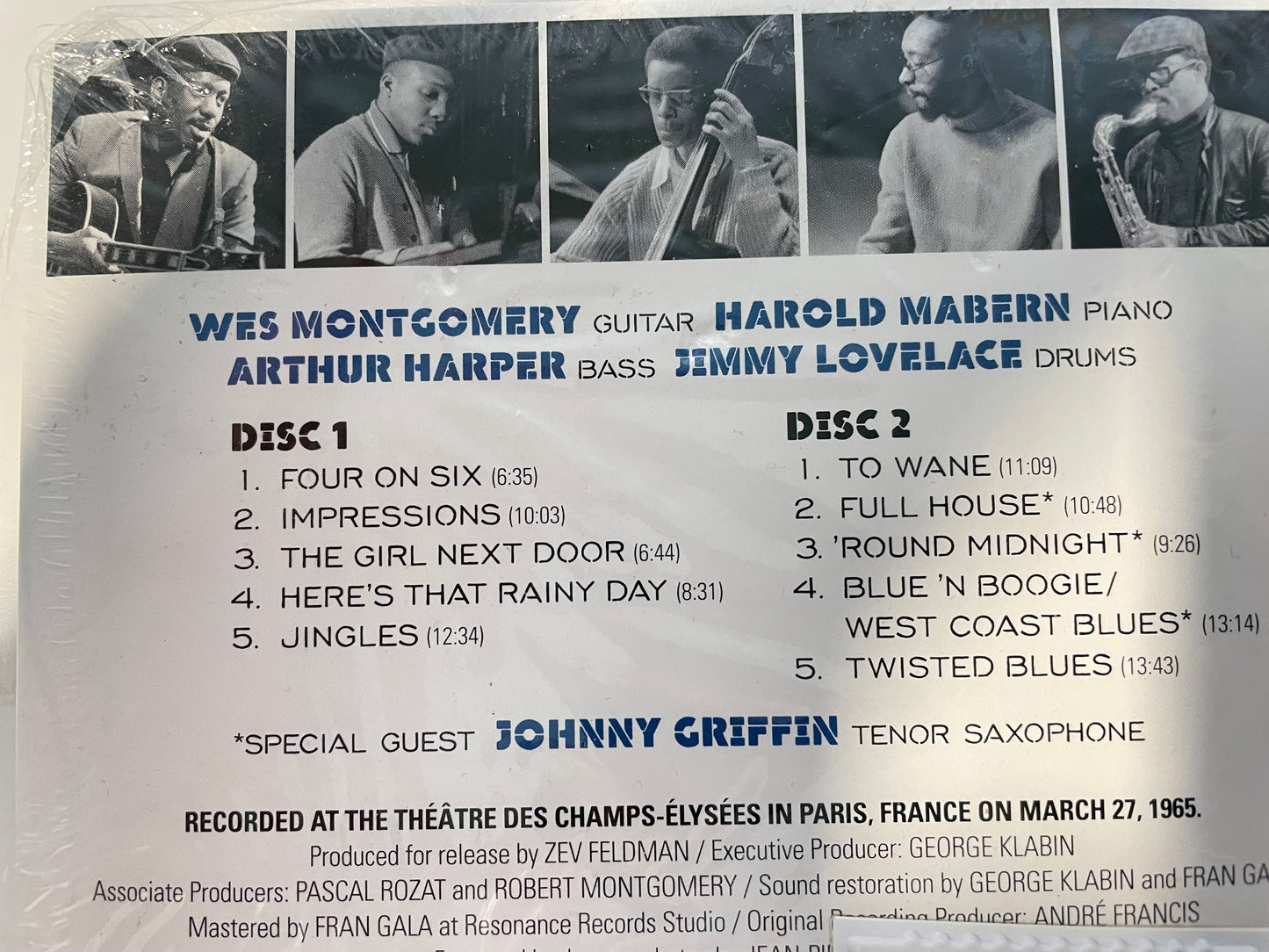 WES MONTGOMERY "IN PARIS"-$14.99-UNOPEN/NEW 2 CD's +SHIPPING $5.00