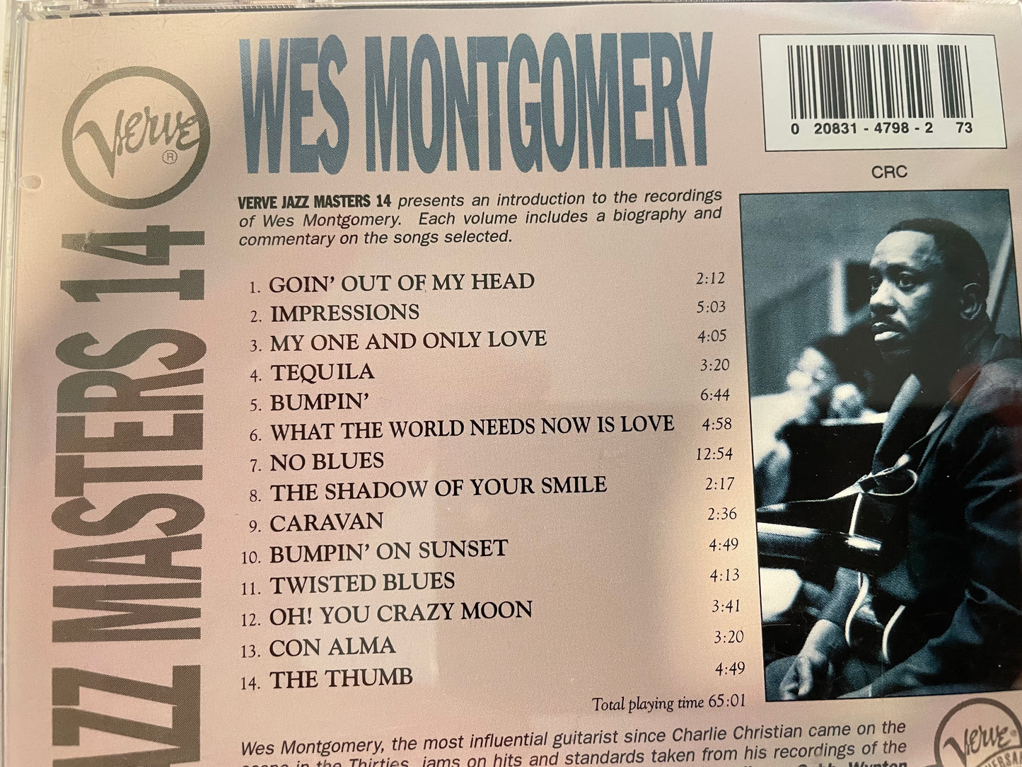 WES MONTGOMERY "JAZZ MASTERS 14"-$1.99 +$5.00 SHIPPING