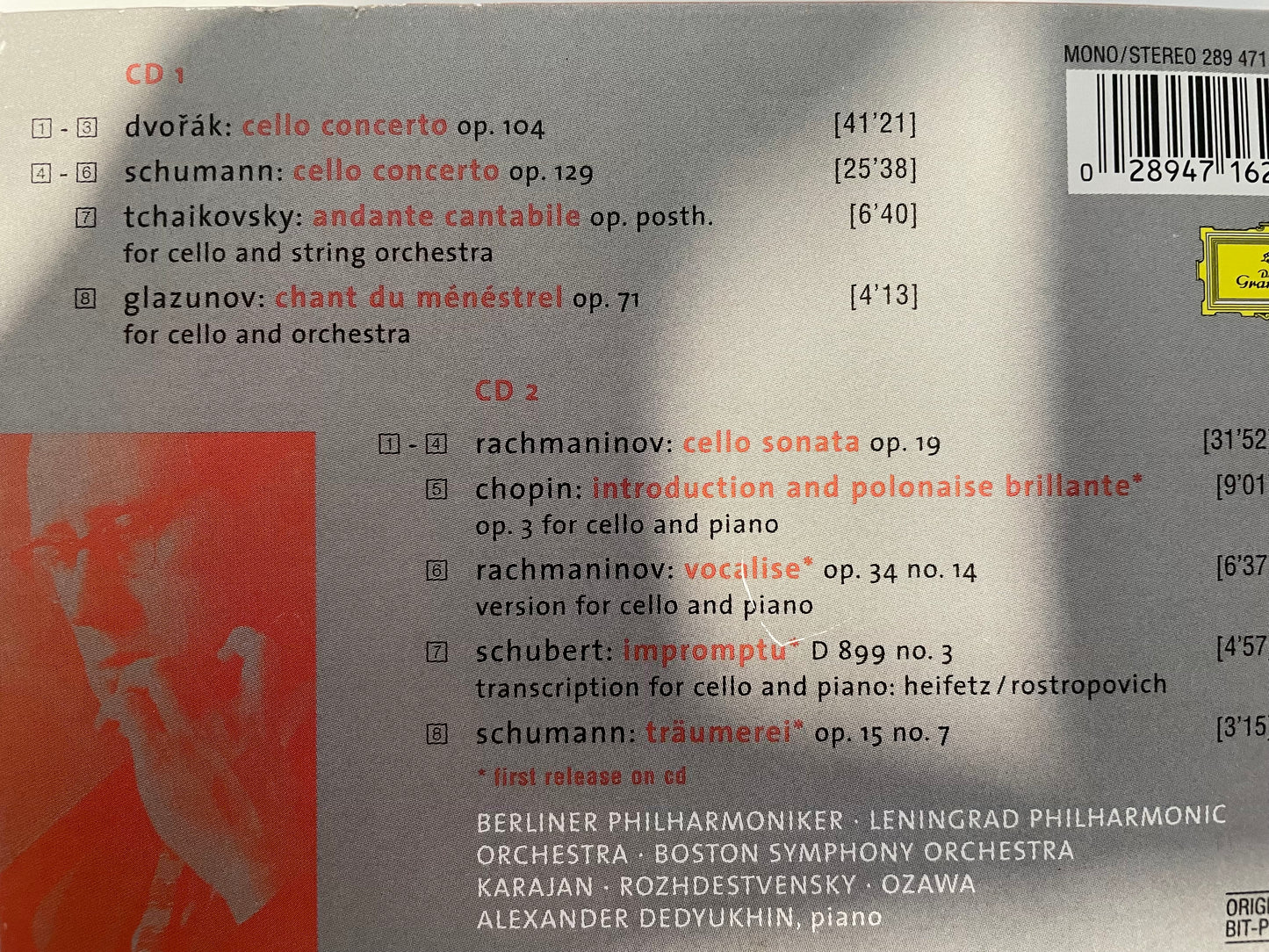 ROSTROPOVICH -MASTERCELLIST"-2CD's-$17.99 +SHIPPING $5.00