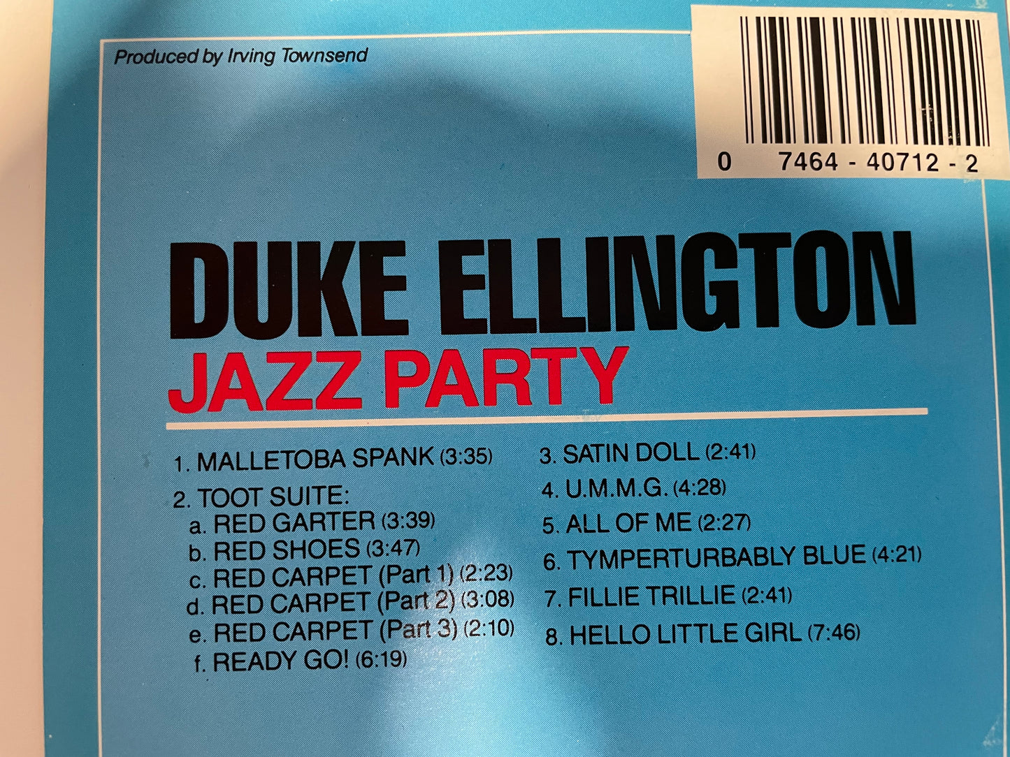 DUKE ELLINGTON "JAZZ PARTY"-$5.99 +SHIPPING $5.00