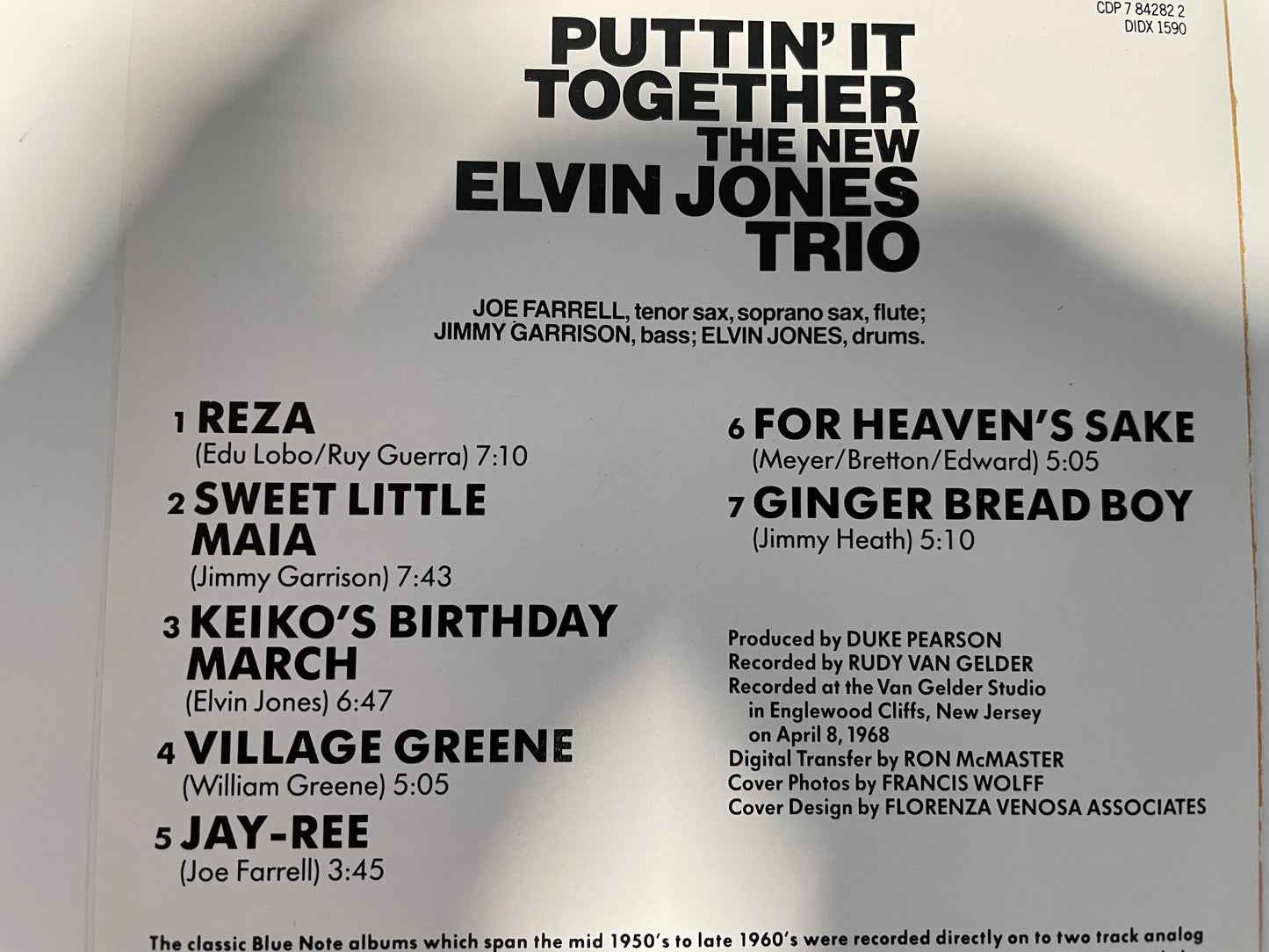 ELVIN JONES "PUTTING IT TOGETHER"-$21.99 +SHIPPING $5.00