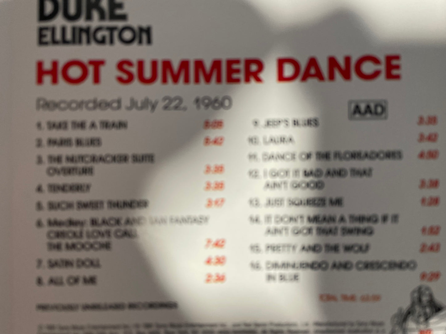 DUKE ELLINGTON "HOT SUMMER DANCE"-$4.99 +SHIPPING $5.00