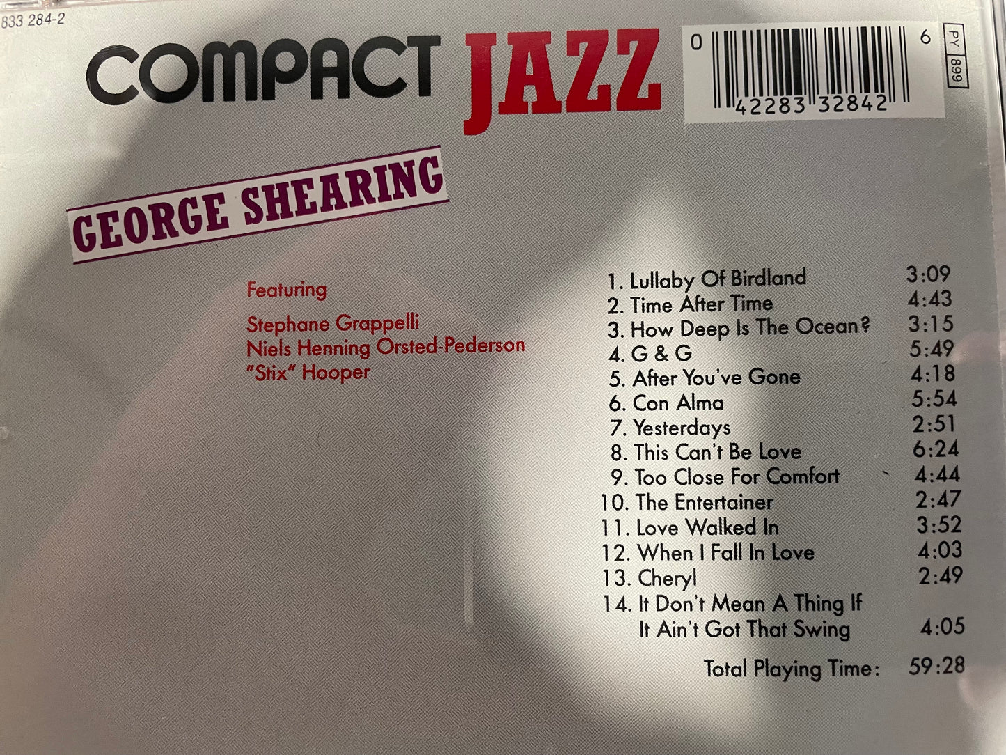 GEORGE SHEARING "COMPACT JAZZ"-$4.99  +SHIPPING $5.OO