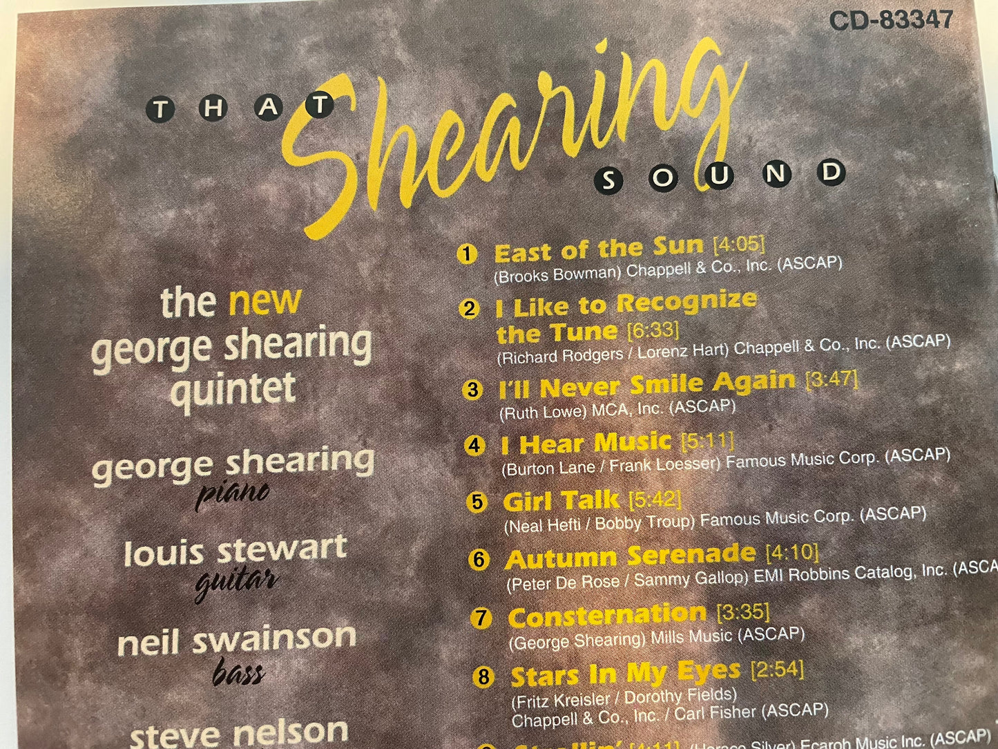 GEORGE SHEARING "THAT SHEARING SOUND"-$25,00