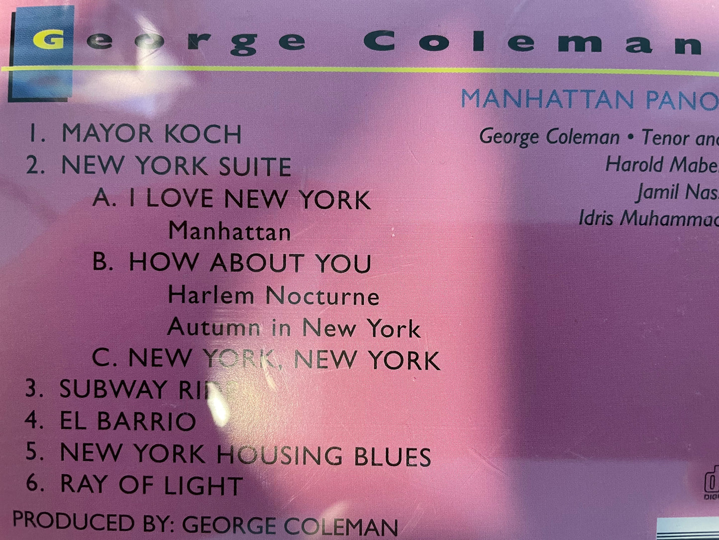 GOERGE COLEMAN "MANHATTAN PANORAMA"-$13.99 +SHIPPING $5.00