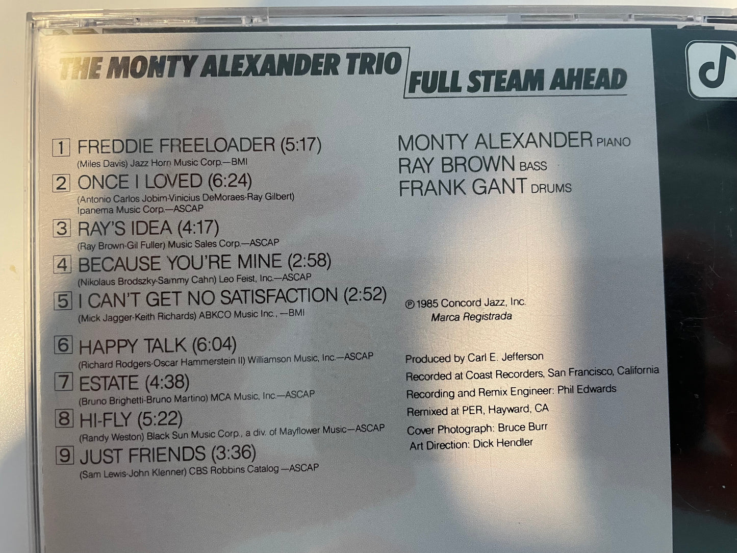 MONTY ALEXANDER TRIO- "FULL STEAM AHEAD"-$7.99 +SHIPPING $5.00