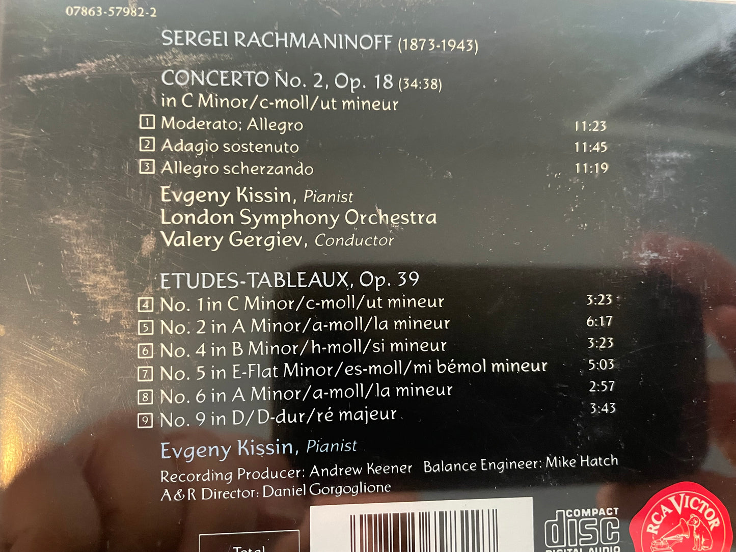 EVGENY KISSIN "RACHMANINOFF CONCERTO NO. 2 OP.18-ETUDES TABLEAUX OP. 39-$2.99 +SHIPPING $5.00