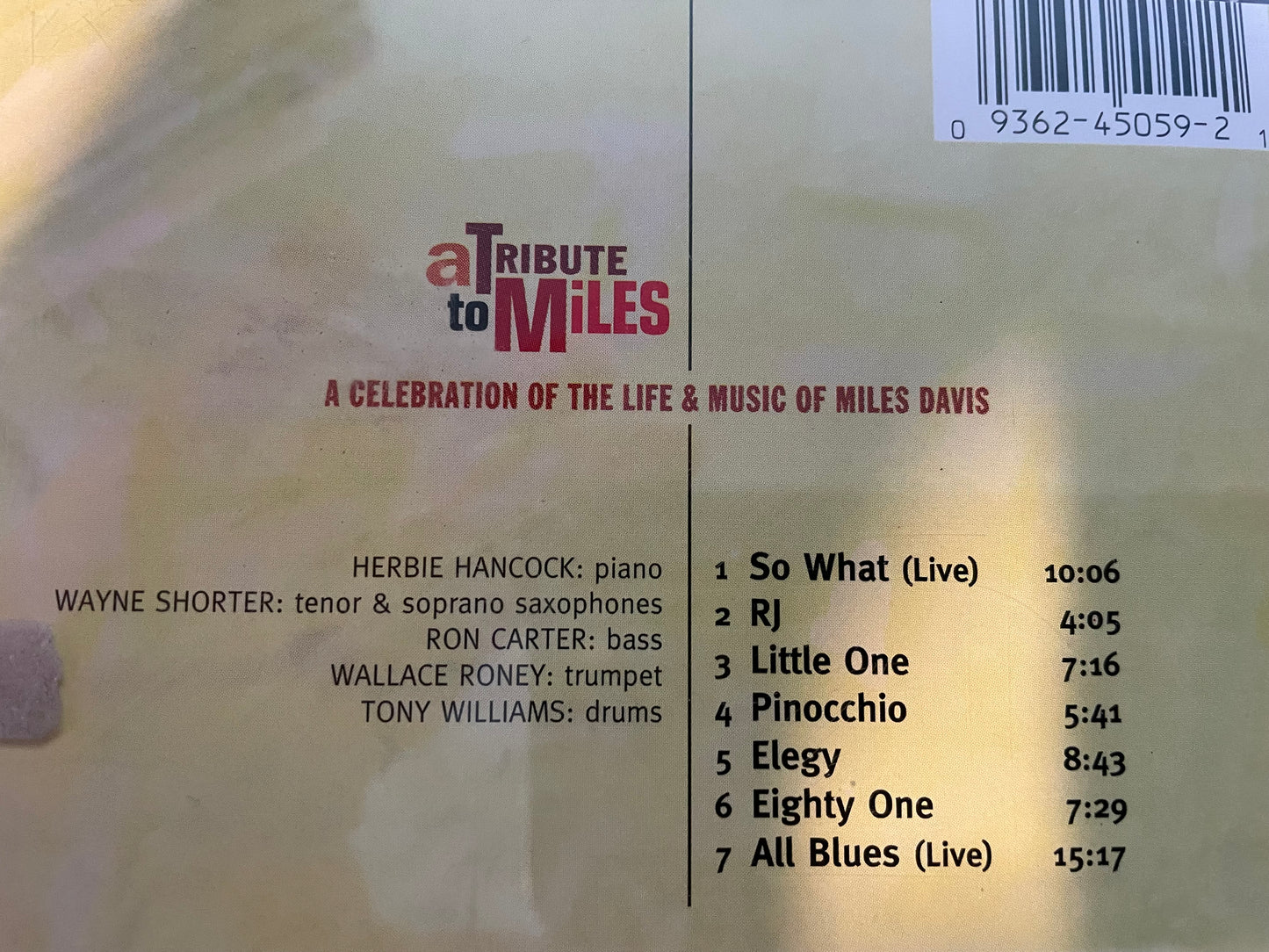 HERBIE HANCOCK "A TRIBUTE TO MILES"-$5.99 +SHIPPING $5.00