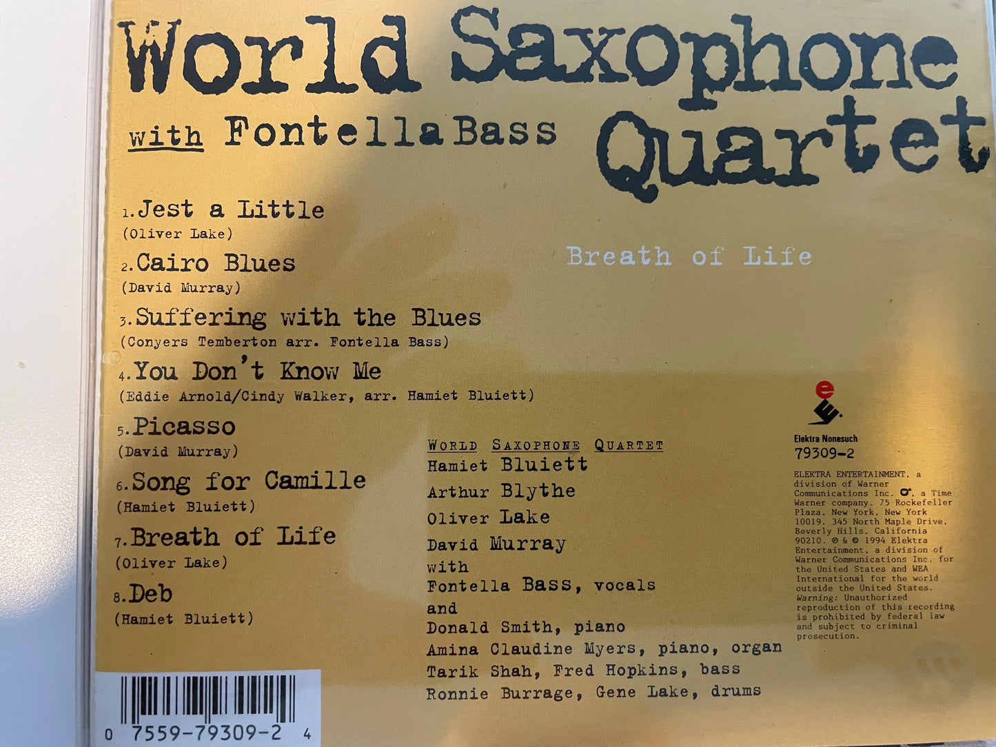 WORLD SAXOPHONE QUARTET "BREATH OF LIFE" $10.99+SHIPPING $5.00