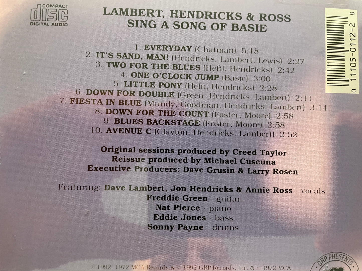 lambert, hendricks & ross-"sing a song of Basie"-$12.99 +SHIPPING $5.00