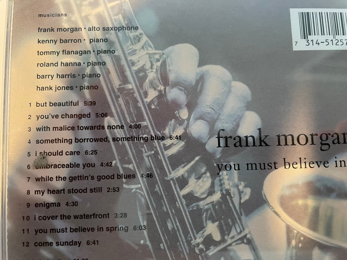 FRANK MORGAN "YOU MUST BELIEVE IN SPRING"-$6.99 +SSHIPPING $5.00