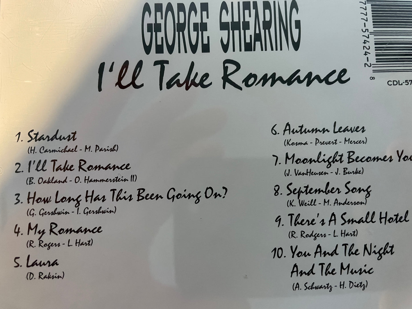 GEORGE SHEARING "I'LL TAKE ROMANCE"- $4.99 +SHIPPING $5.00