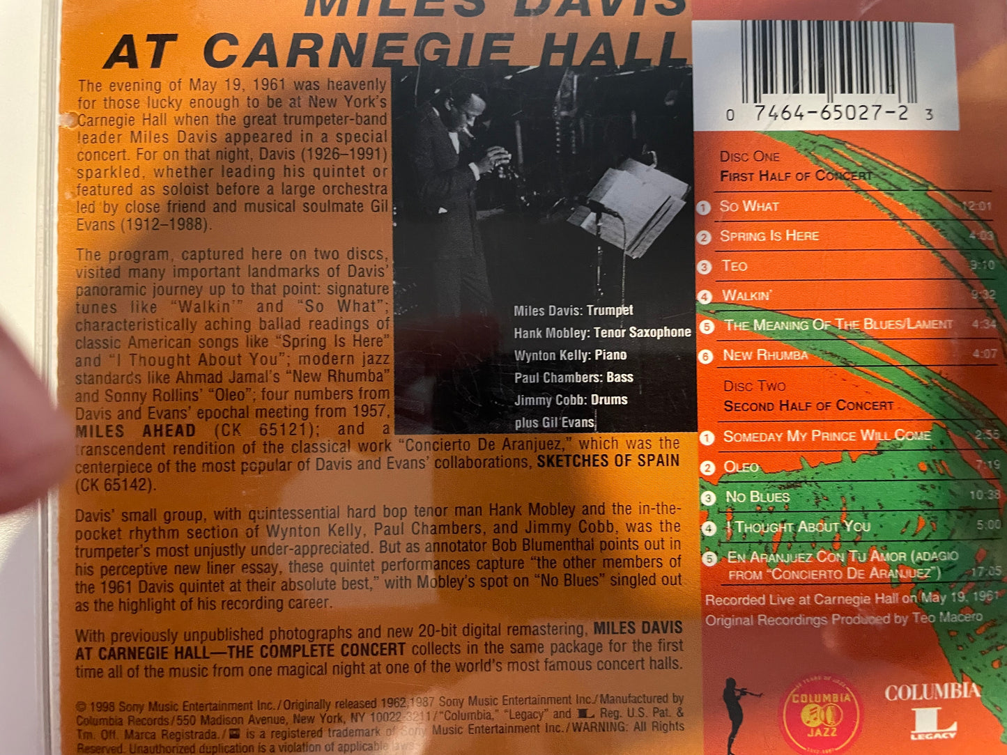 MILES DAVIS AT CARNEGIE HALL-2CD' SET-$8.99 +SHIPPING $5.00