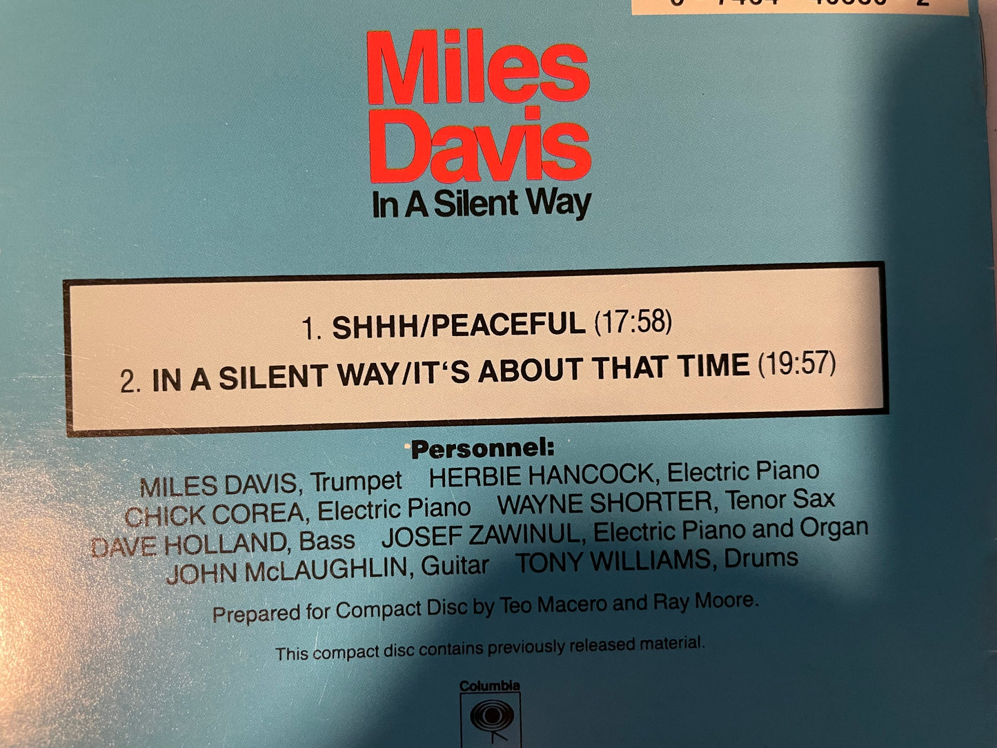 MILES DAVIS "IN A SILENT WAY"-$59.99 +SHIPPING $5.00