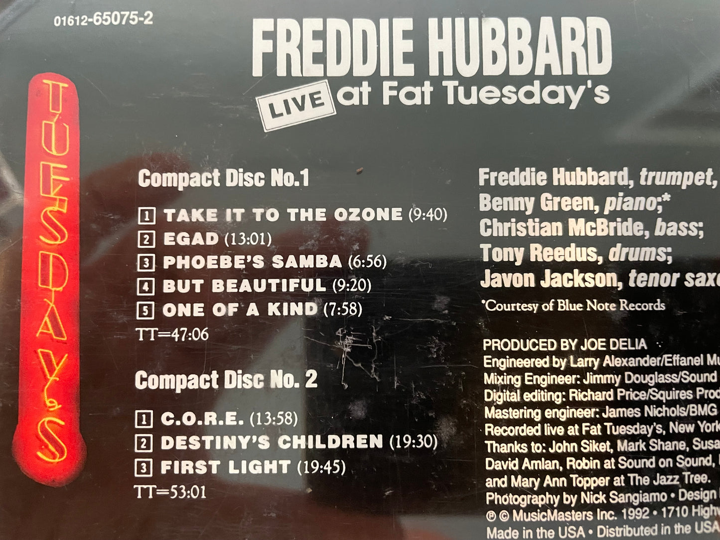 FREDDIE HUBBARD "LIVE AT FAT TUESDAY'S"-2 CD'S--$6.99 +SHIPPING $5.00