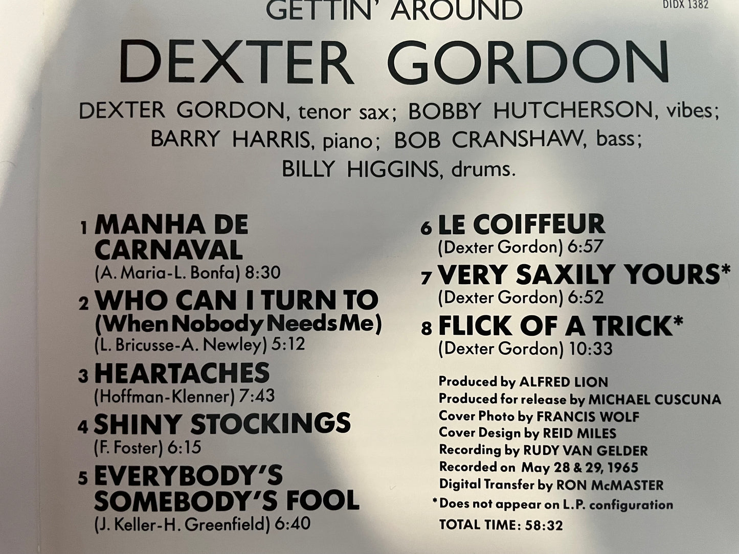 DEXTER GORDON "GETTING AROUND"-$14.99 +SHIPPING $5.00