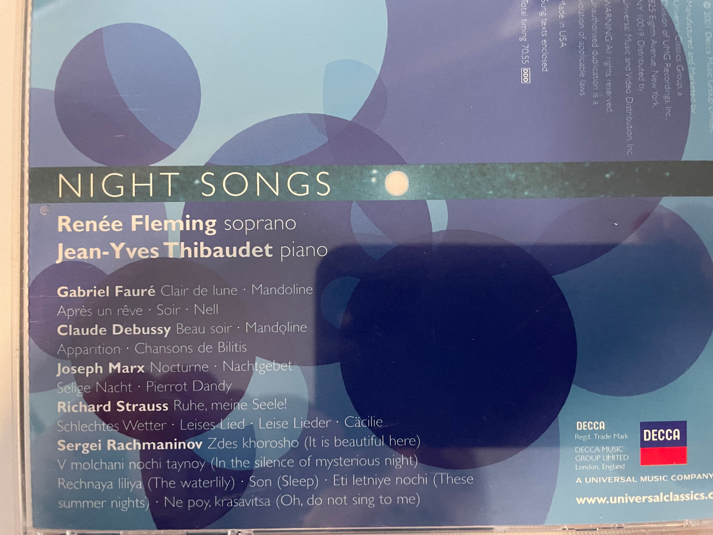 RENEE FLEMING JEAN YVES "NIGHT SONGS"-$2.99 +SHIPPING $5.00