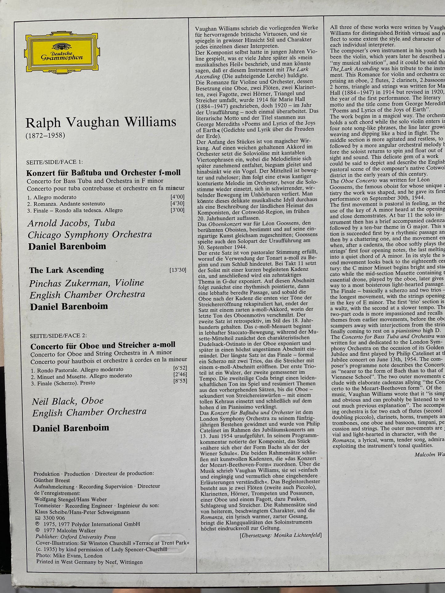 vaughan williams/daniel barenboim "concero for oboe"-$44.99 +shipping $5.00