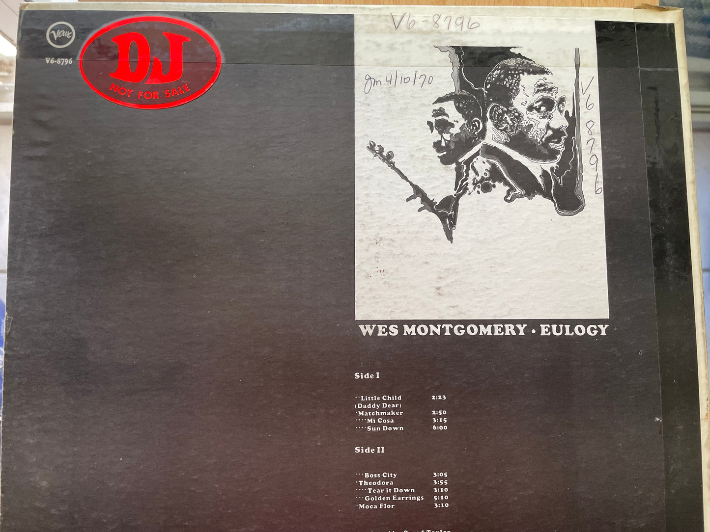 WES MONGOMERY "EULOGY"-$12.50 +SHIPPING $5.00