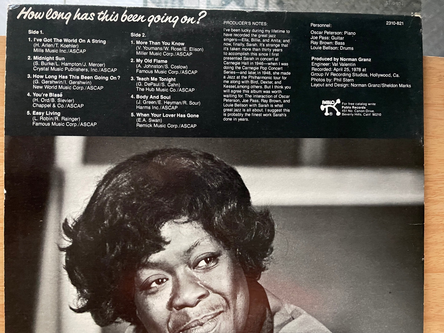 SARAH VAUGHAN "HOW LONG HAS THIS BEEN GOING ON??-$18.99 +SHIPPING $5.00