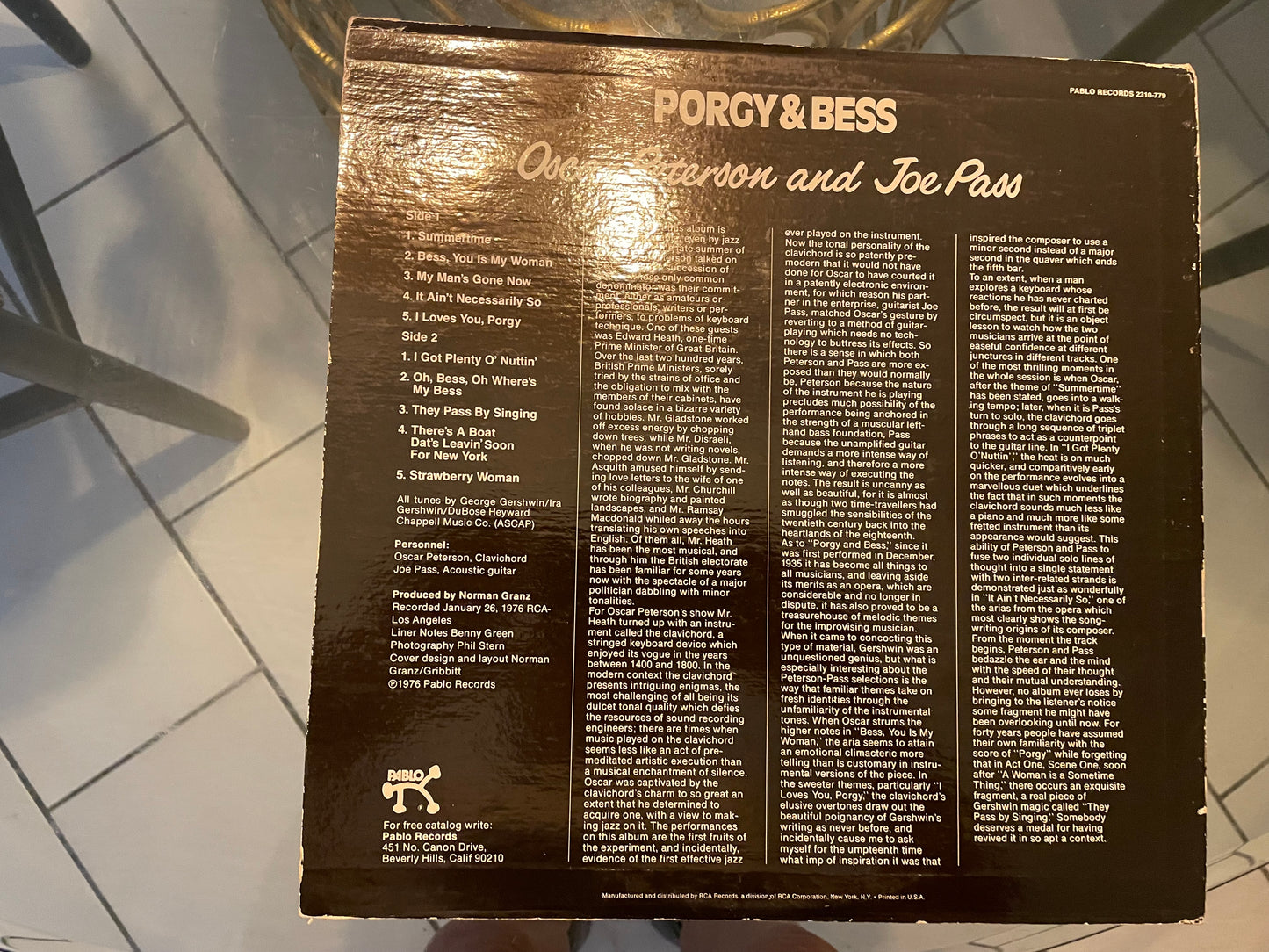 OSCAR PETERSON/JOE PASS-"PORGY & BESS"-$7.99 +SHIPPING $5.00