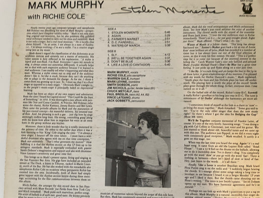 MARK MURPHY "STOLEN MOMENTS"- $19.99 +SHIPPING $5.00